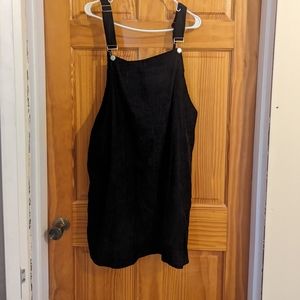 Cotton blend pinafore, corduroy mini dresses, black and mustard, XXL, NWOT